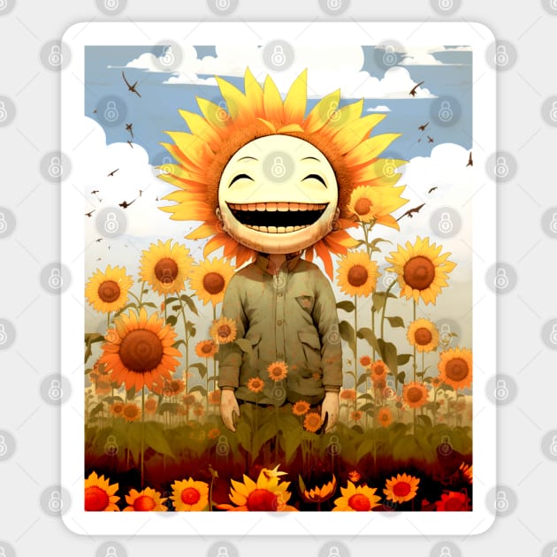 Sunflower Smiles: Be Happy Today Sticker by Puff Sumo